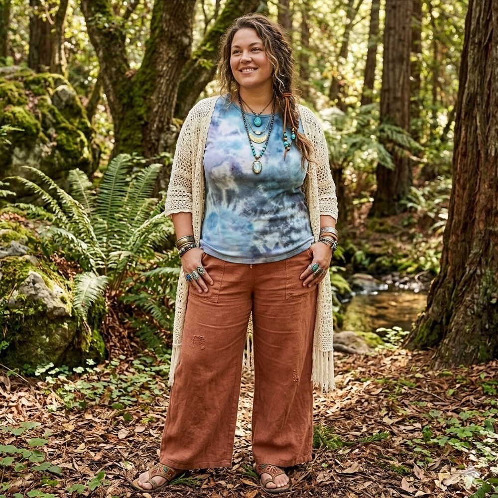 Reiki Infused Organic Cotton Psychedelic Tie-Dye Fitted Ribbed T Shirt